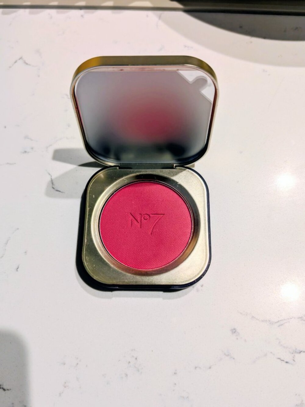 No7 Pro Artist Luxe Powder Pink Blush Cool Tone Mirror Metal Compact Barcode